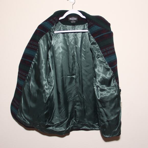 Vintage Braetan Wool Blend Boxy Blazer Coatigan Size L Striped Southwestern - Picture 7 of 9